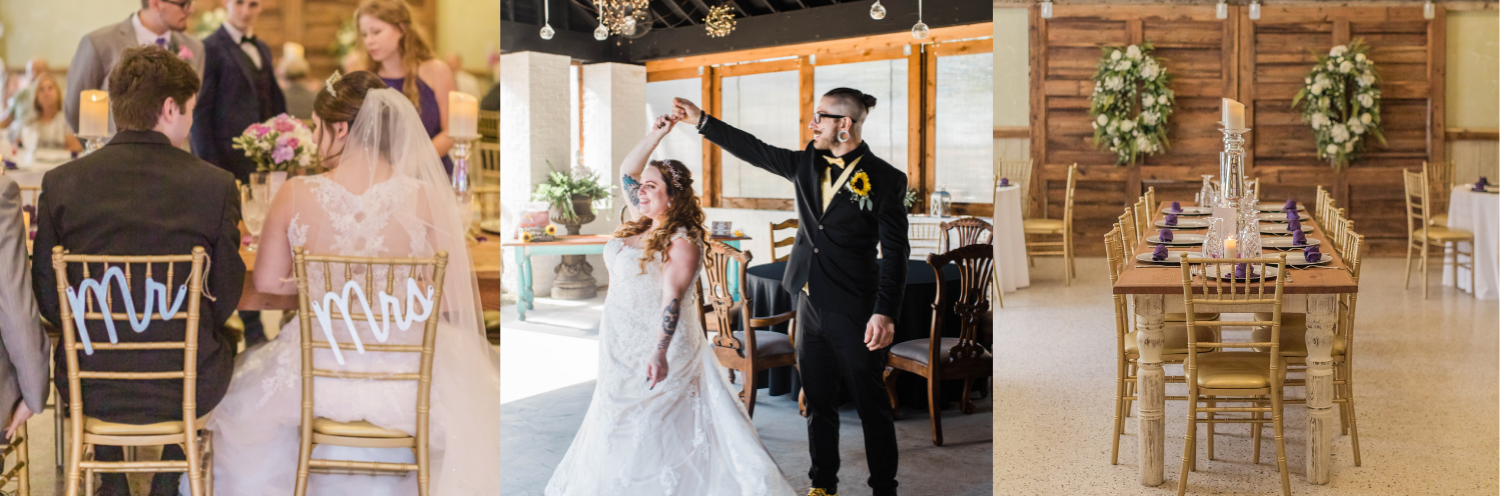 Bride and Grooms and reception table